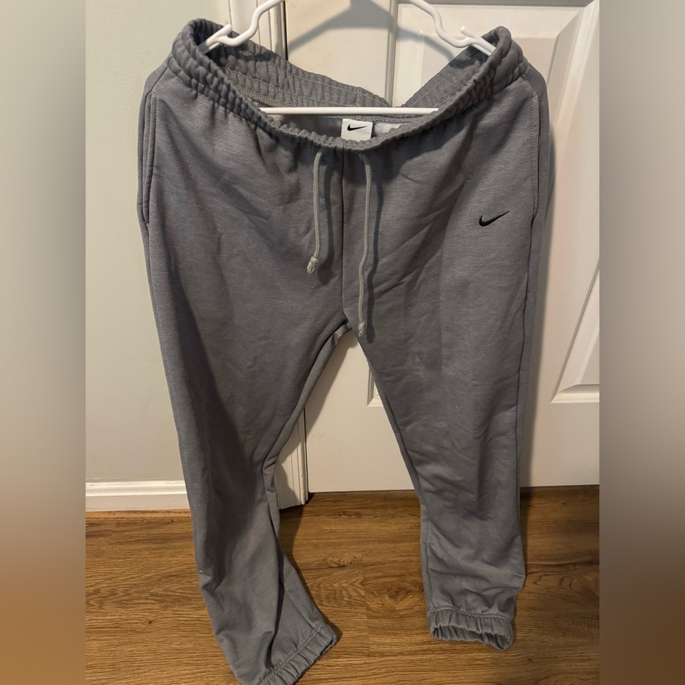 Nike Gray Joggers with Elastic Cuffs and Drawstring Waist
